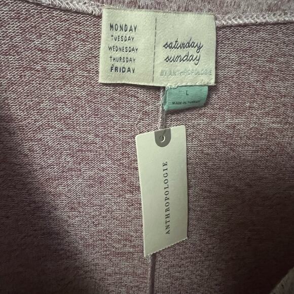 ANTHROPOLOGIE SATURDAY SUNDAY PAYTON‎ BRUSHED FLEECE KNOT SIDE SWEATER SIZE L - Picture 4 of 11